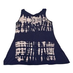 B.L.E.U. Blue and White Tie-Dye Tank Top